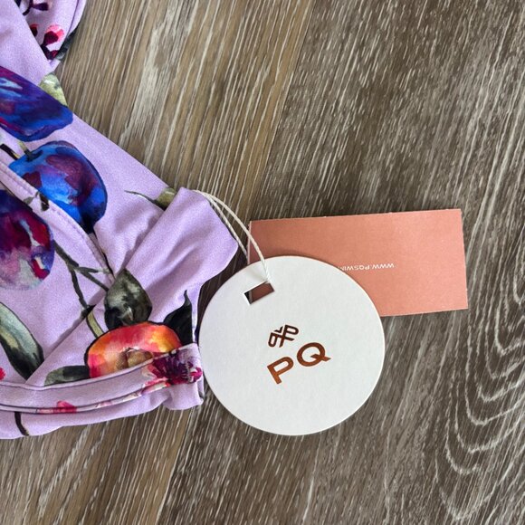 BNWT - PQ Swim Passionfruit Perla Halter Bikini Top & Basic Ruched Bottom - Sz S - Picture 9 of 9
